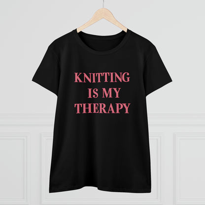 Knitting Is My Therapy- Adult, Semi-fitted T-shirt