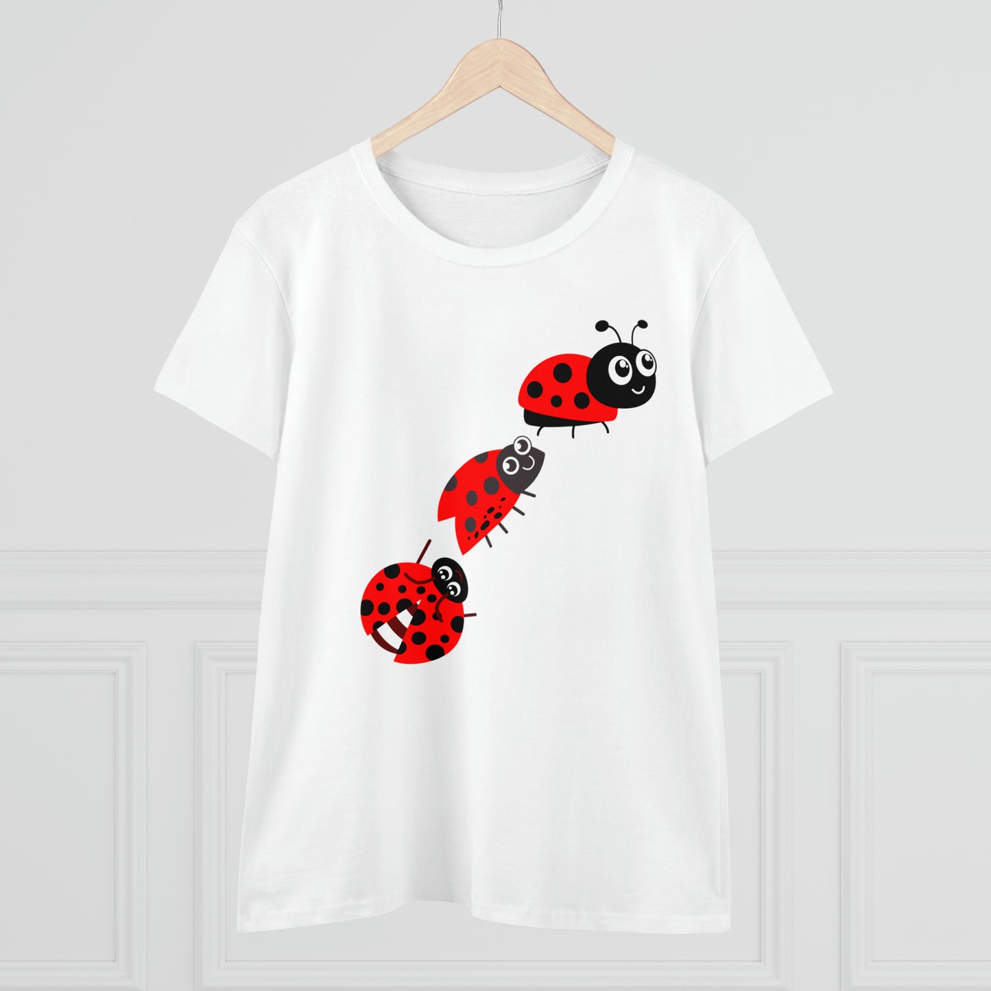 Ladybug Flower, Plants, Garden- Adult, Semi-fitted, T-shirt