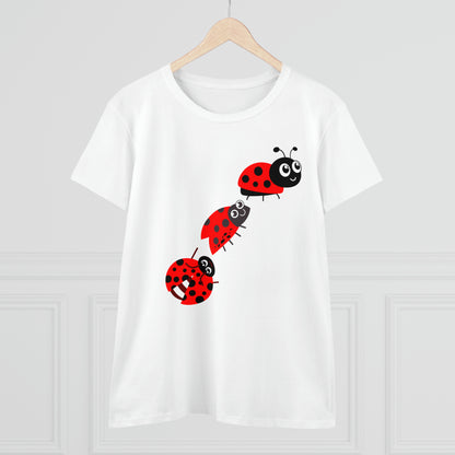 Ladybug Flower, Plants, Garden- Adult, Semi-fitted, T-shirt