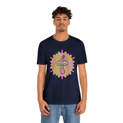 Colorful, Retro Mushrooms T-shirt- Adult, Regular Fit, Soft Cotton, T-shirt