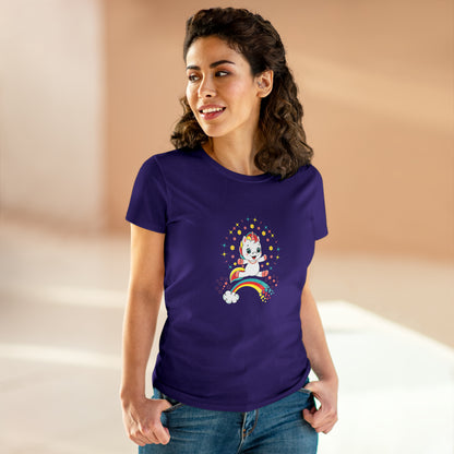 Fantasy, Unicorn, Positive, Things, Rainbow- Adult, Semi-fitted T-shirt