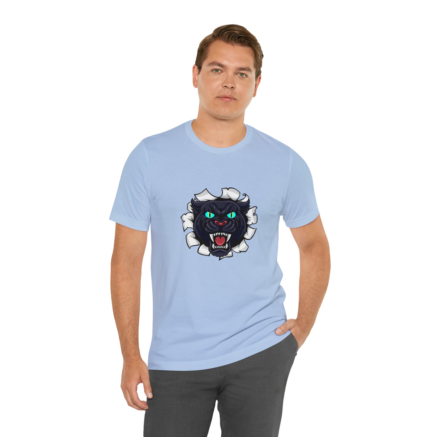 Holidays, Halloween, Animals, Felines, Sports, Football, Carolina Panthers - Adult, Regular Fit, Soft Cotton, T-shirt