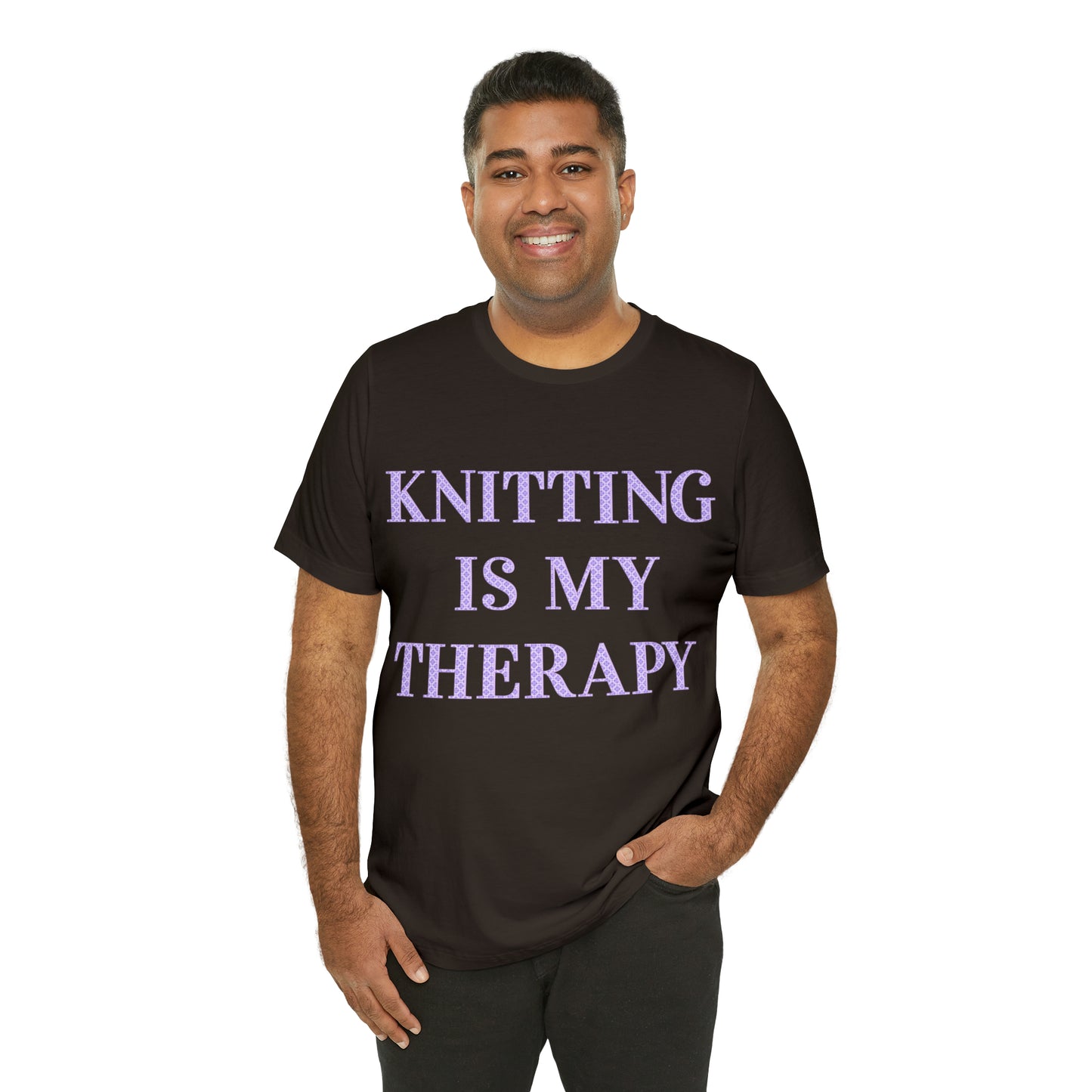 Knitting Is My Therapy- Adult, Regular Fit, Soft Cotton, T-shirt