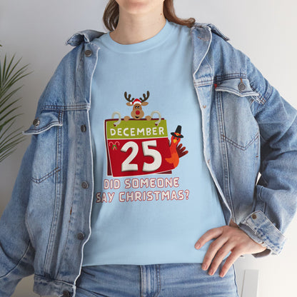 Christmas Funny, Cute Holiday  Calendar T-shirt-Unisex Heavy Cotton Tee
