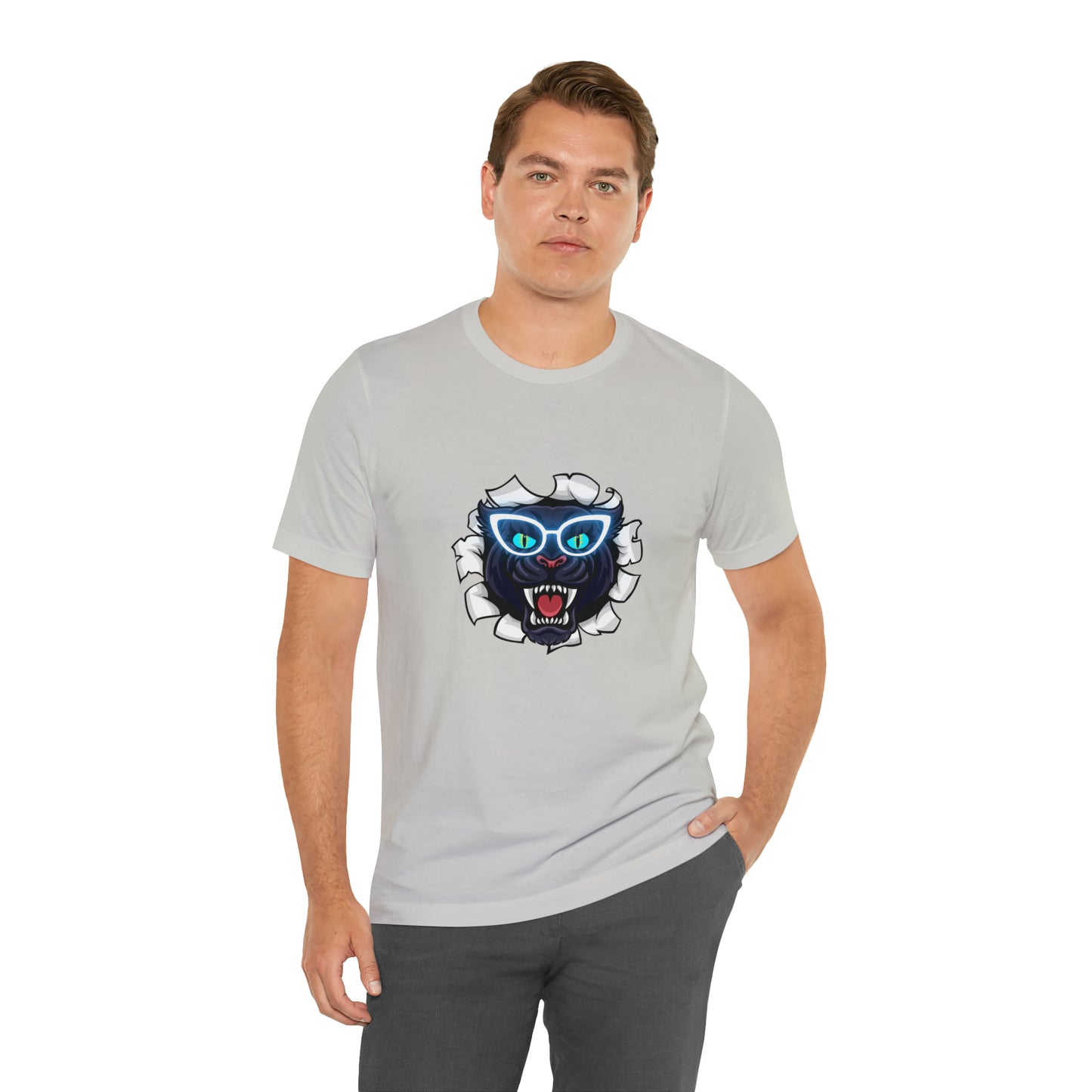 Holidays, Halloween, Animals, Felines, Funny, Sports, Panthers- Adult, Regular Fit, Soft Cotton, T-shirt