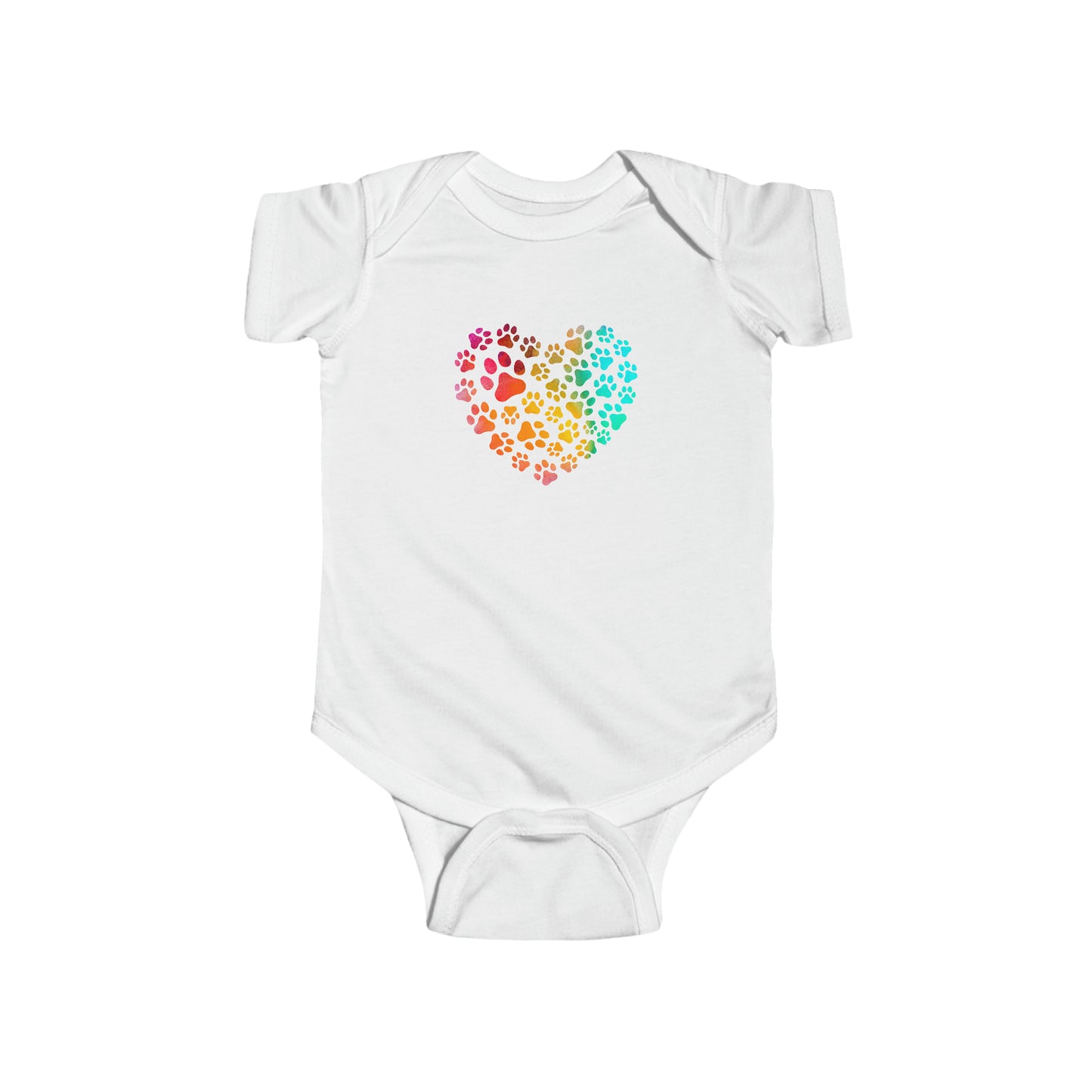 Art, Colorful, Love, Dog Paw- Baby, Infant, Toddler, Soft Cotton, Onesie