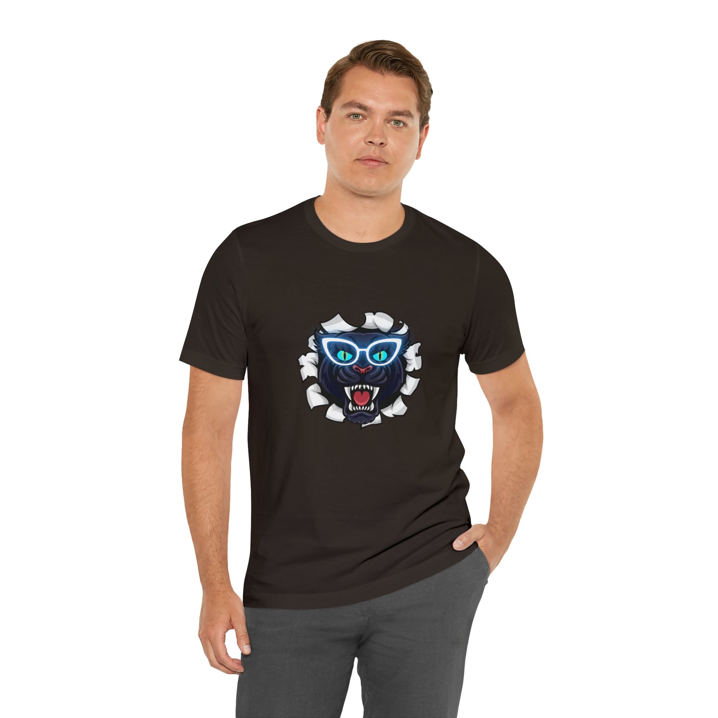Holidays, Halloween, Animals, Felines, Funny, Sports, Panthers- Adult, Regular Fit, Soft Cotton, T-shirt