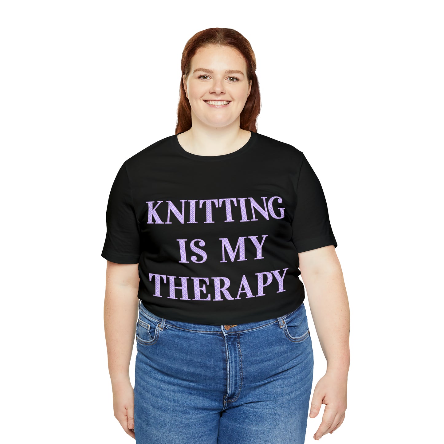 Knitting Is My Therapy- Adult, Regular Fit, Soft Cotton, T-shirt