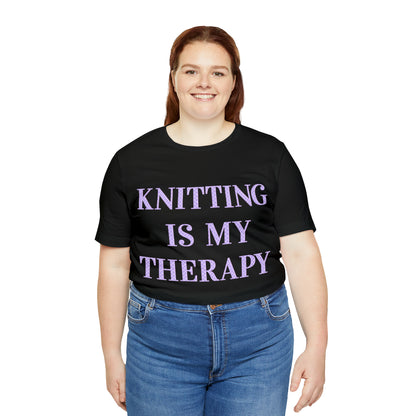 Knitting Is My Therapy- Adult, Regular Fit, Soft Cotton, T-shirt