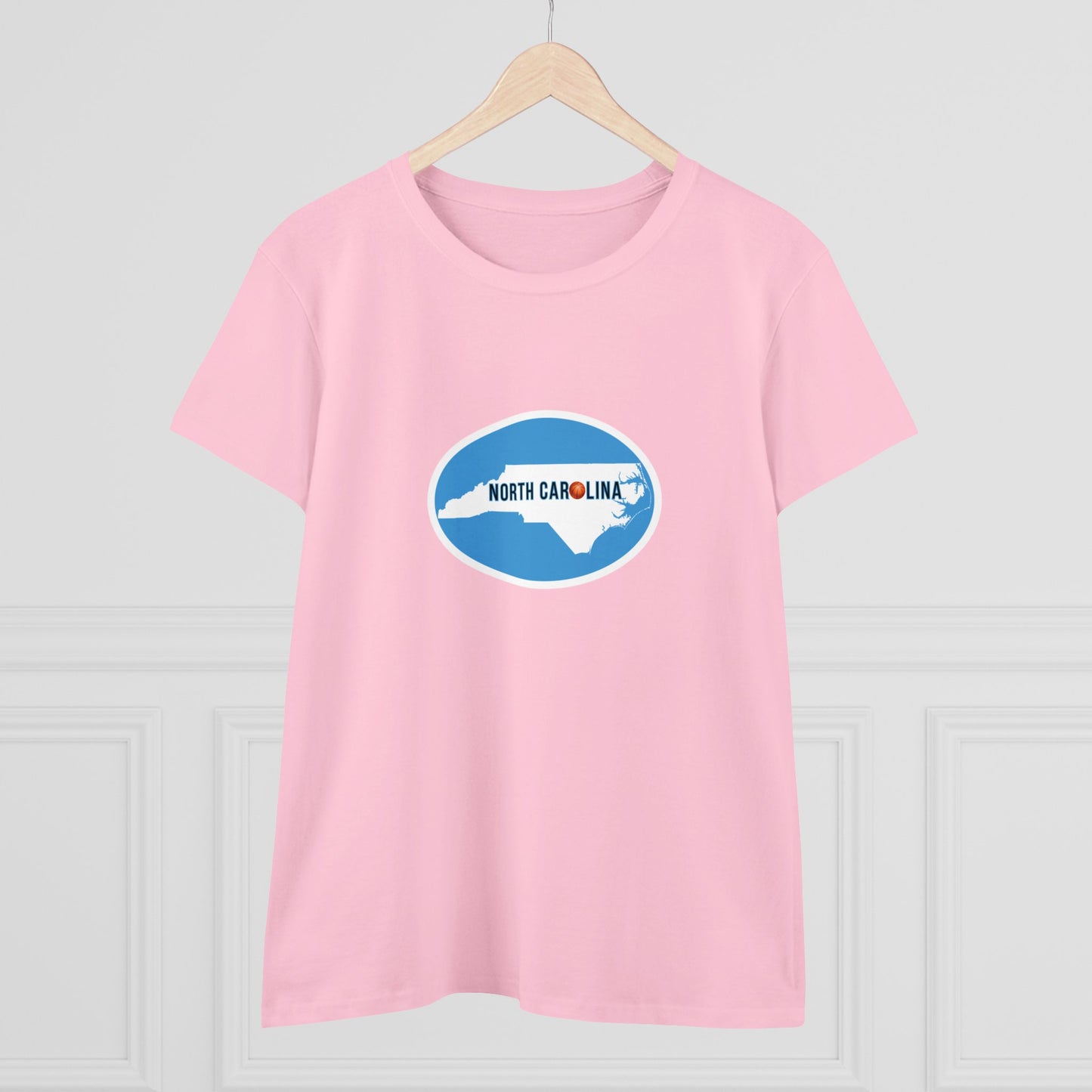 Places, States, North Carolina, United States of America, Sports, Basketball- Adult, Semi-fitted T-shirt