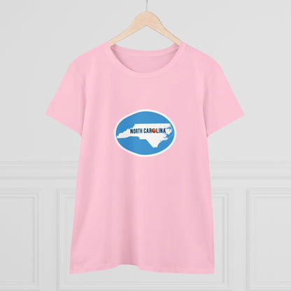 Places, States, North Carolina, United States of America, Sports, Basketball- Adult, Semi-fitted T-shirt