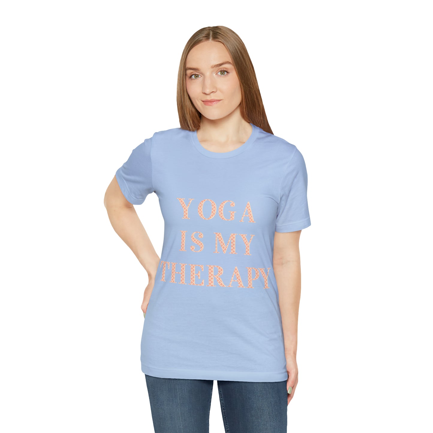 Yoga Is My Therapy- Adult, Regular Fit, Soft Cotton, Full Size Image, T-shirt