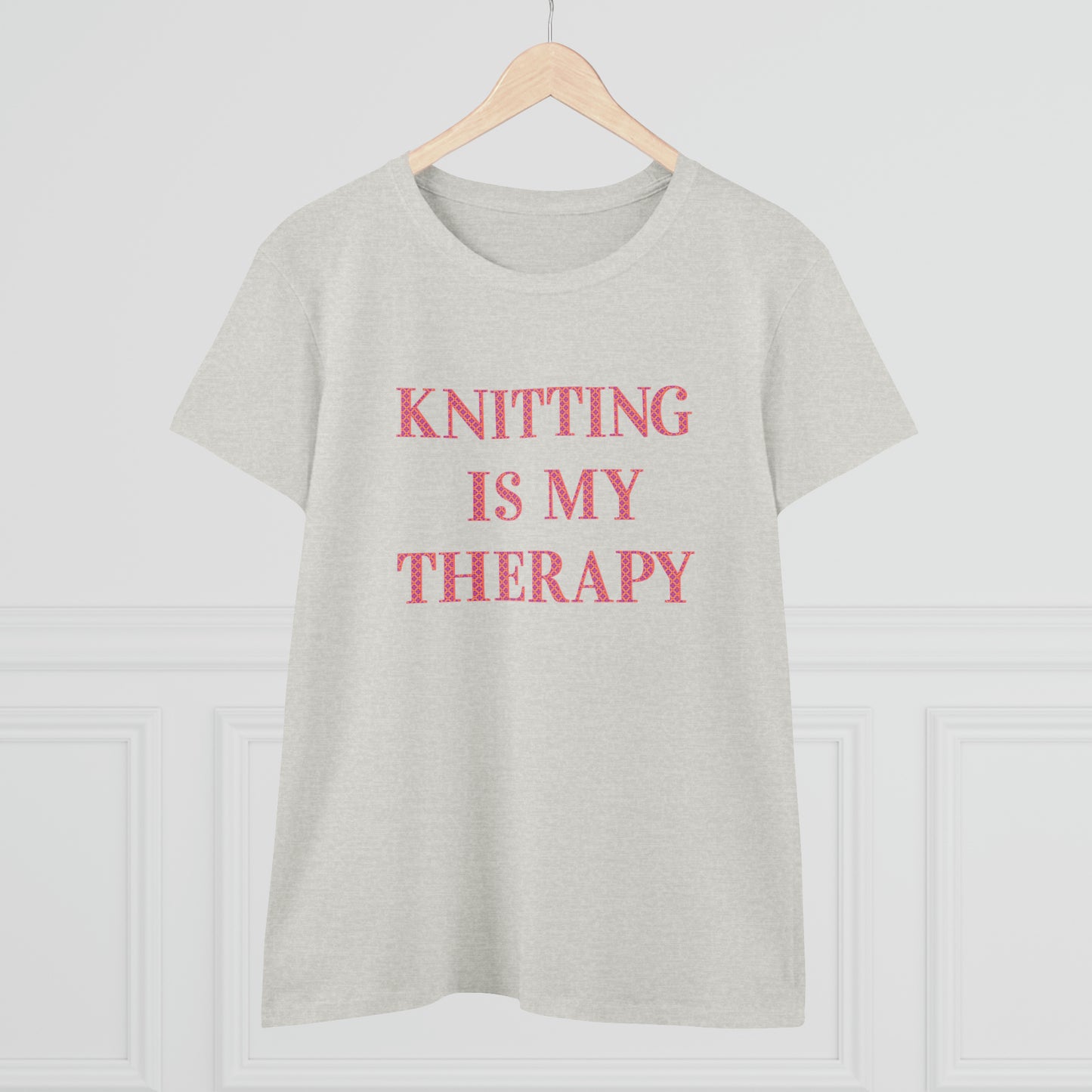 Knitting Is My Therapy- Adult, Semi-fitted T-shirt