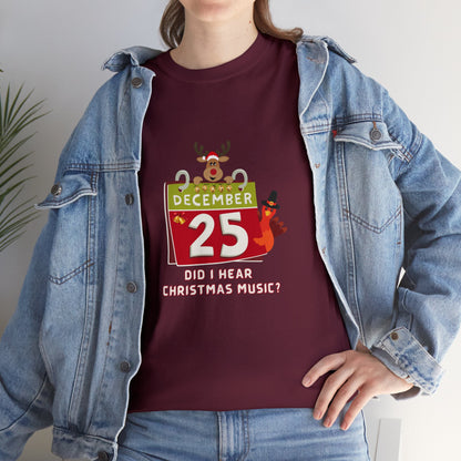 Christmas Funny, Cute Holiday T-shirt-Unisex Heavy Cotton Tee