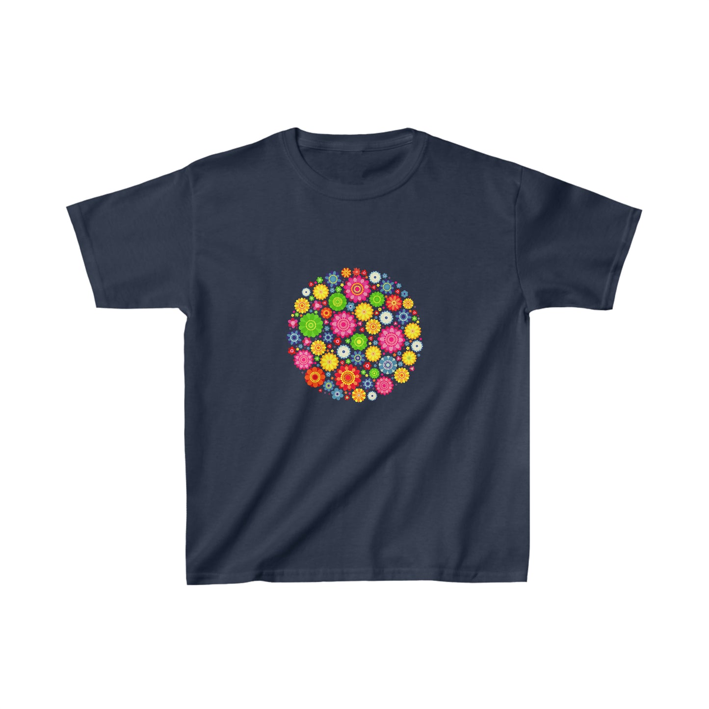 Colorful, Nature, Garden, Flowers- Kids, Child, Heavy Cotton, T-shirt