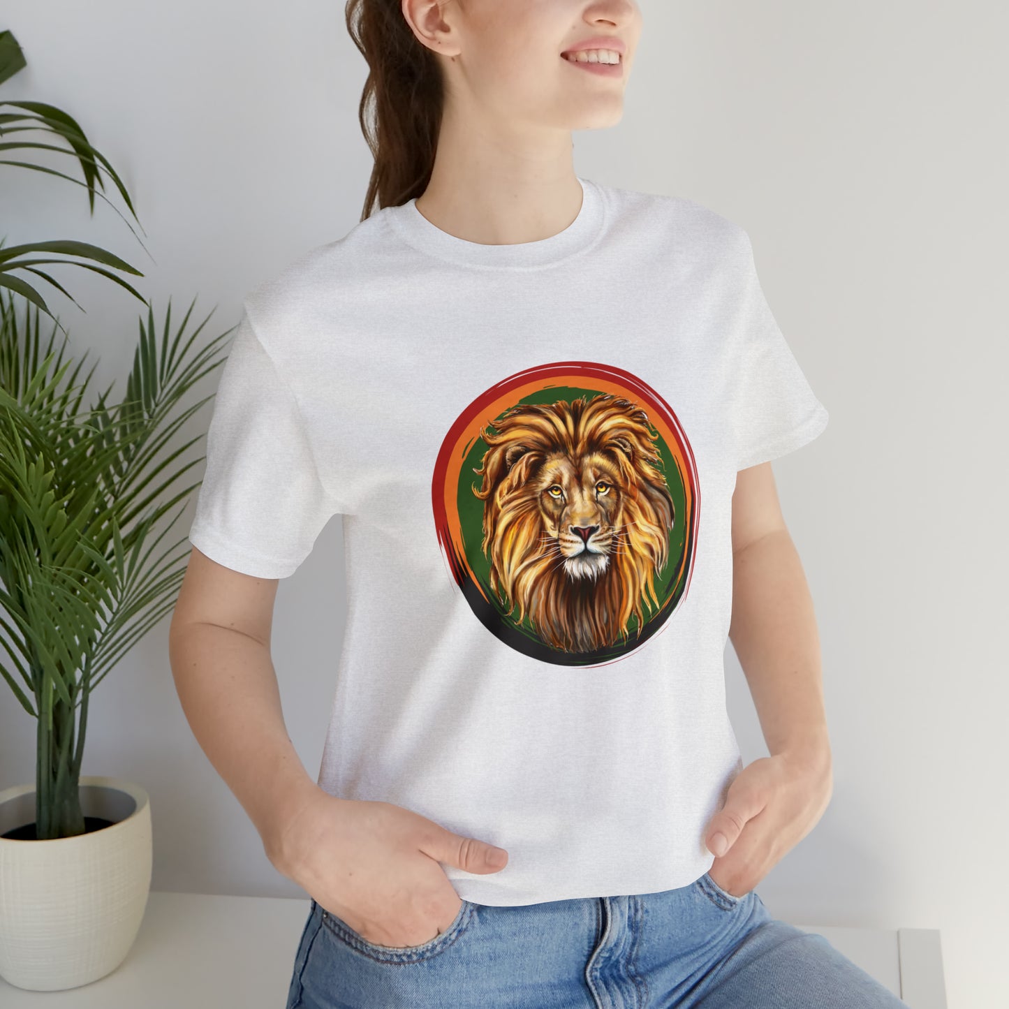 Lion, Animals, Feline (Wild Cats)- Adult- Adult, Regular Fit, Soft Cotton, Full Size Image, T-shirt