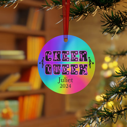 Cheer Queen Ornament, Cheer Metal Ornament, Cheerleader Gift, Gift For Cheerleading Mom, Dad, Christmas Birthday Gift For Cheerleader Dancer
