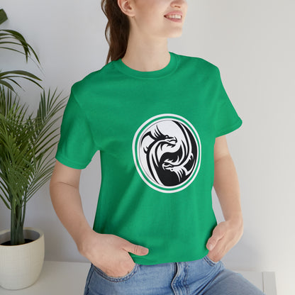 Symbol, Dragon, Ying Yang- Adult, Regular Fit, Soft Cotton, Smaller Size Image, T-shirt
