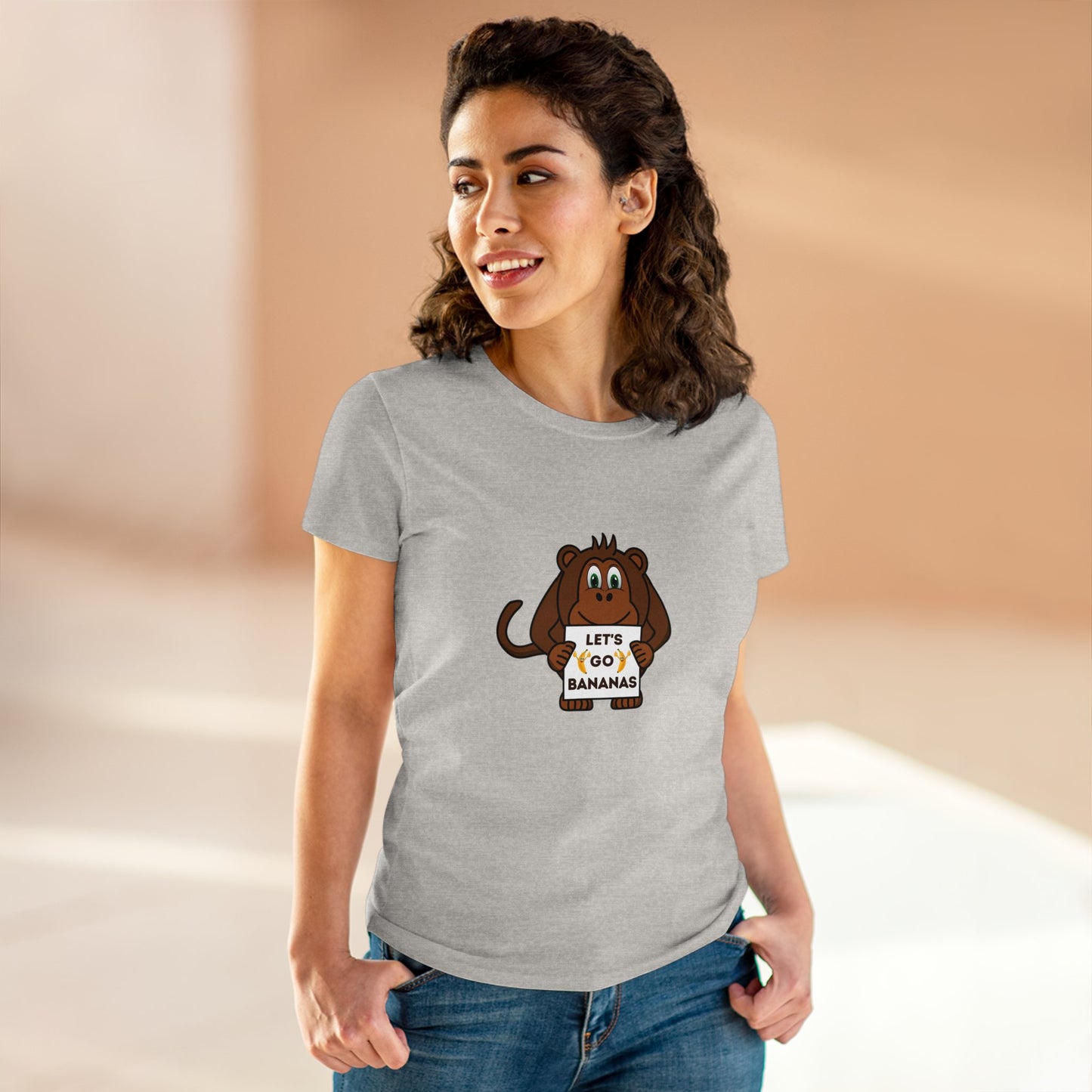 Monkey, Let's Go Bananas, Animals- Adult, Semi-fitted, T-shirt