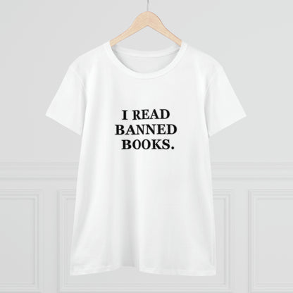 Reading, I Read Banned Books, Things, Books- Adult, Semi-fitted, Smaller Size Image T-Shirt