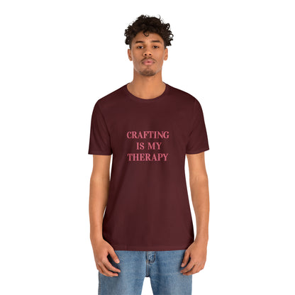 Crafting Is My Therapy- Adult, Regular Fit, Smaller Size Image, Soft Cotton, T-shirt
