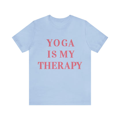 Yoga Is My Therapy- Adult, Regular Fit, Soft Cotton, Full Size Image, T-shirt