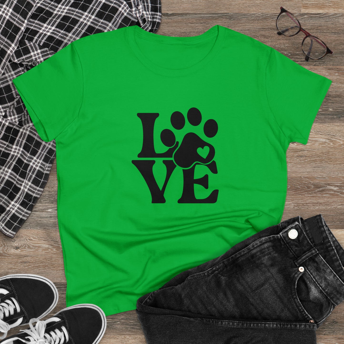 Love, Dog, Animals, Words- Adult, Semi-fitted, T-shirt