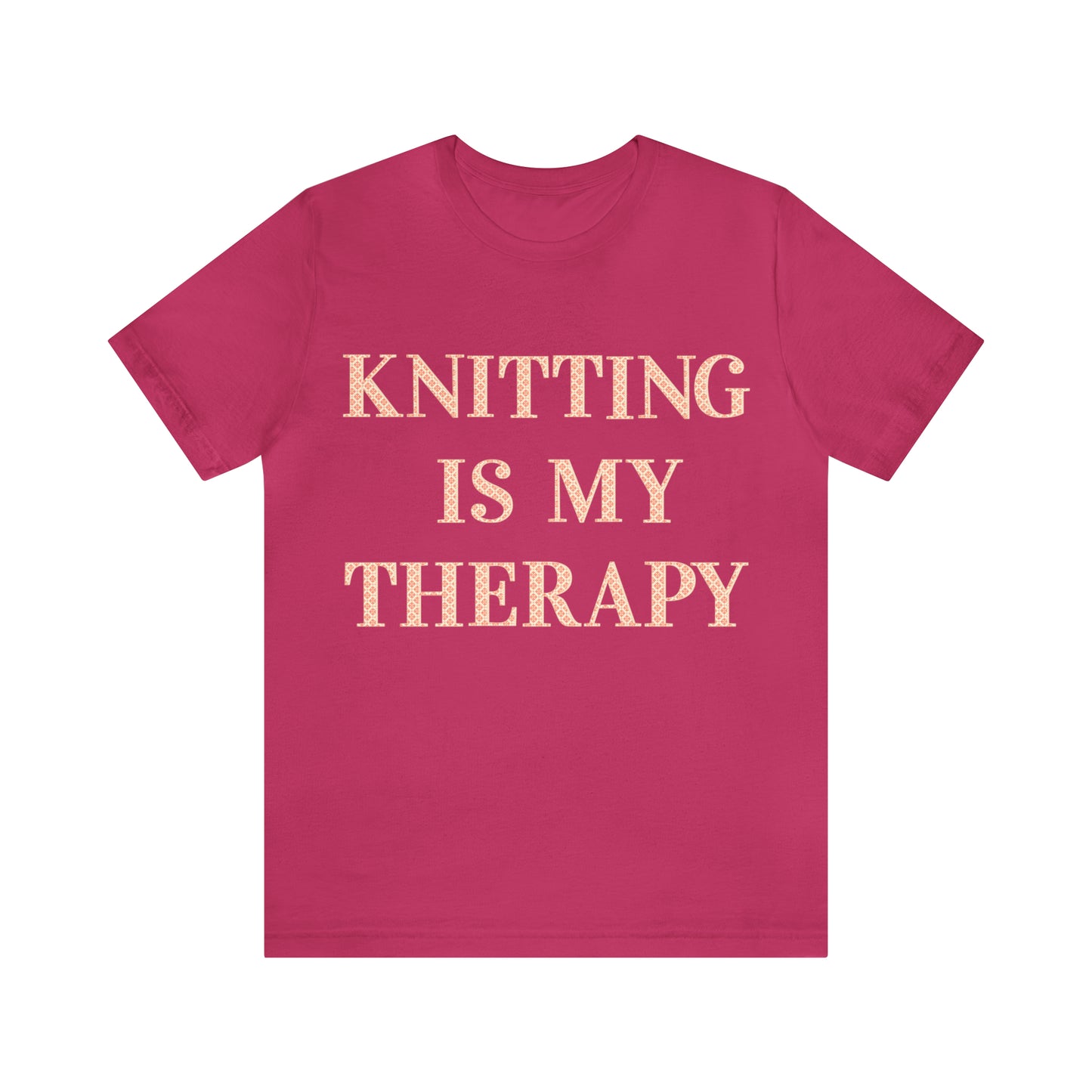 Knitting Is My Therapy- Adult, Regular Fit, Soft Cotton T-shirt