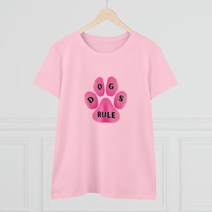 Art, Colorful, Dog Paw, Dogs Rule- Adult, Semi-fitted, T-shirt