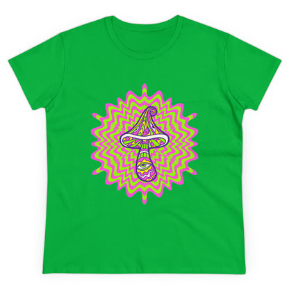 Colorful, Retro Mushrooms- Adult, Semi-fitted, Smaller Size Image, T-shirt