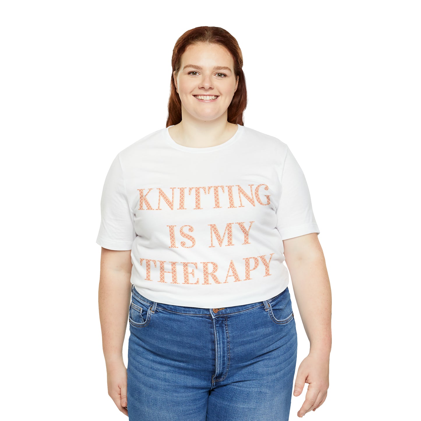 Knitting Is My Therapy- Adult, Regular Fit, Soft Cotton T-shirt