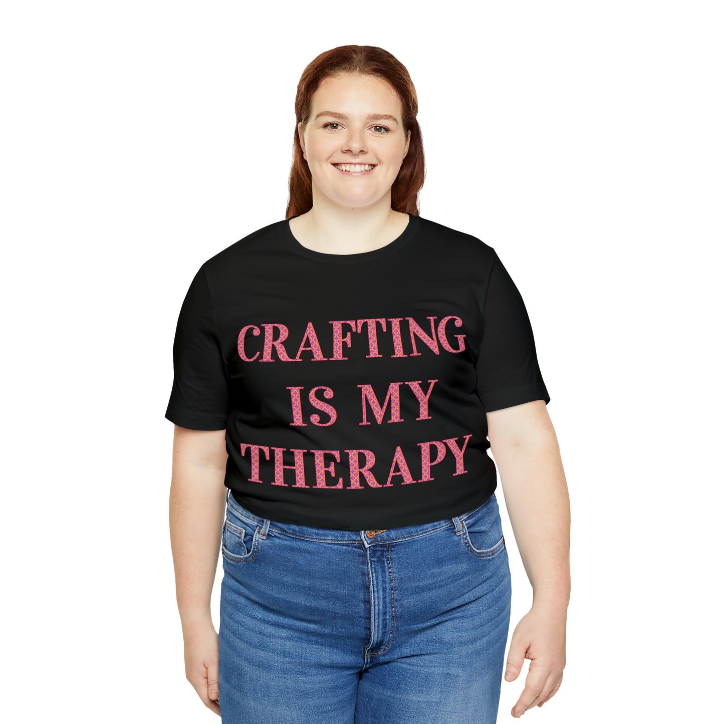 Crafting Is My Therapy- Adult, Regular Fit, Soft Cotton, Full Size Image, T-shirt