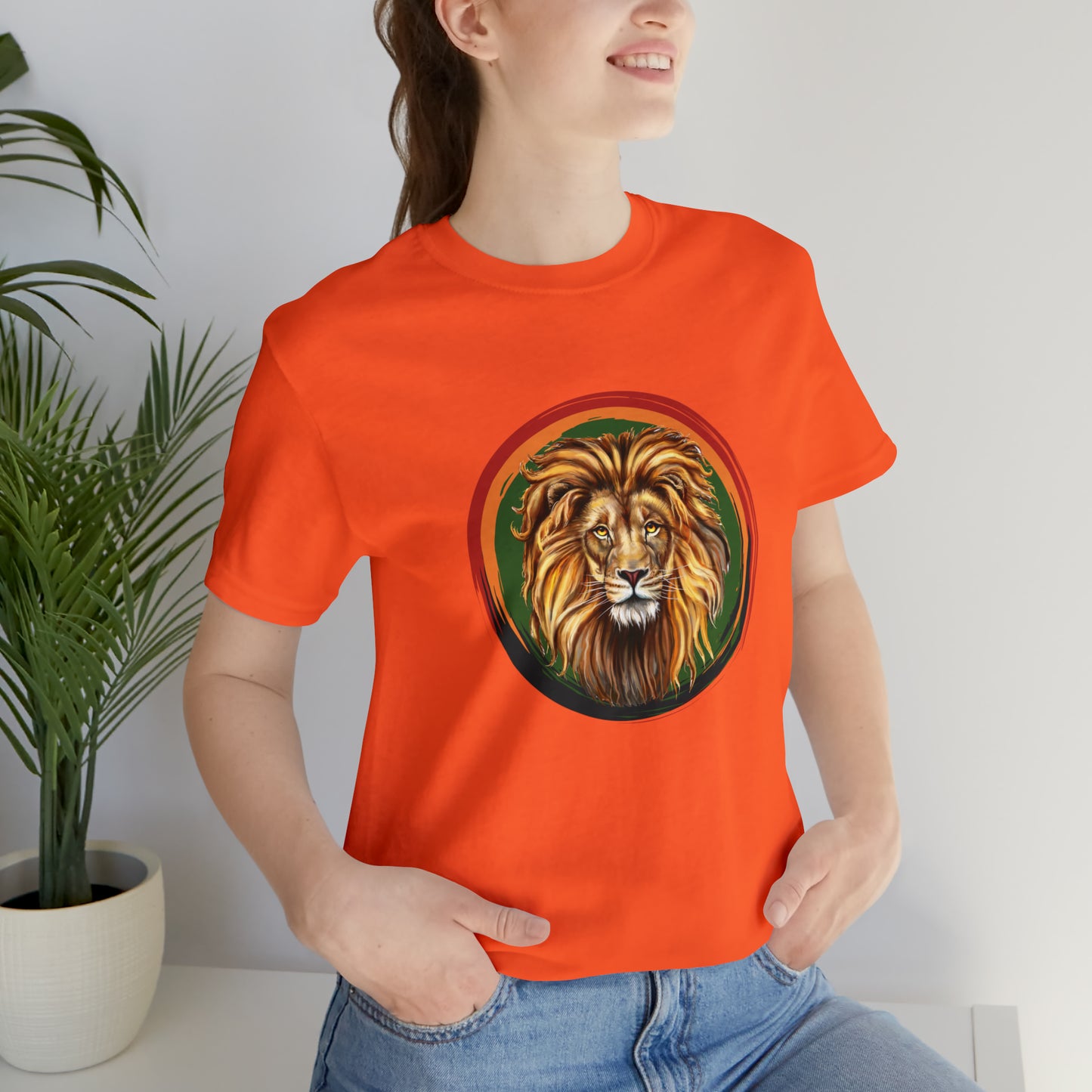 Lion, Animals, Feline (Wild Cats)- Adult- Adult, Regular Fit, Soft Cotton, Full Size Image, T-shirt