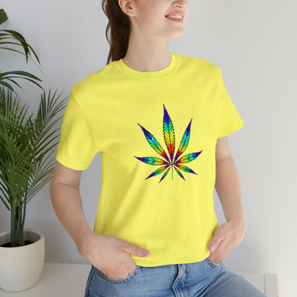 Art, Plant, Colorful Leaf, Nature- Adult- Adult, Regular Fit, Soft Cotton, Smaller Size Image, T-shirt