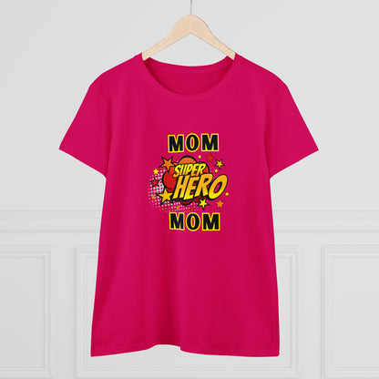 Family, Mom, Superhero, Positive- Adult, Semi-fitted, T-shirt