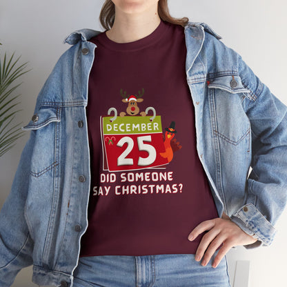 Christmas Funny, Cute Holiday  Calendar T-shirt-Unisex Heavy Cotton Tee