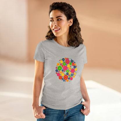 Colorful, Nature, Flowers- Adult, Semi-fitted, T-shirt