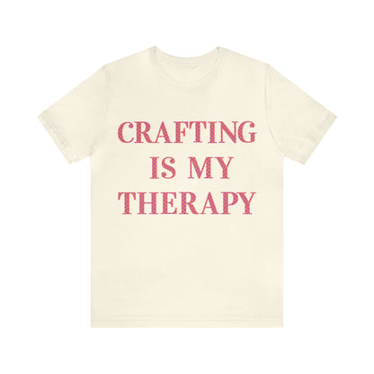 Crafting Is My Therapy- Adult, Regular Fit, Soft Cotton, Full Size Image, T-shirt