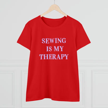 Sewing Is My Therapy- Adult, Semi-fitted T-shirt