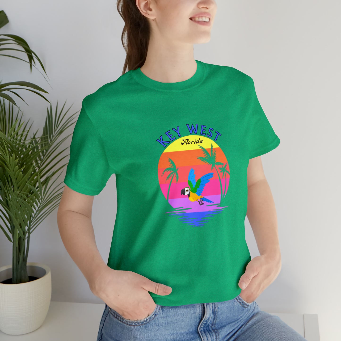 Places, States, Beach, Key West, Florida, United States of America, Animals, Birds- Adult, Regular Fit, Soft Cotton, T-shirt