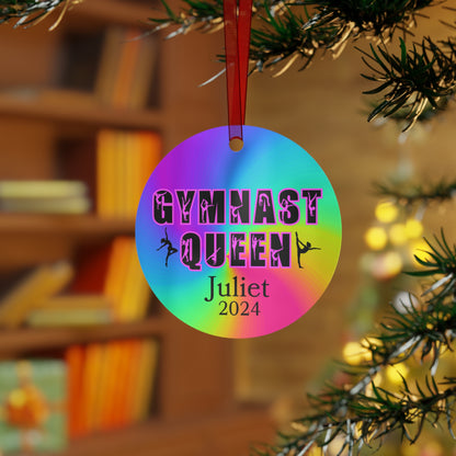 Gymnast Queen Ornament, Gymnast Metal Ornament Gymnastics Gift, Gift For Gymnast Mom Dad, Christmas Birthday Gift For Gymnast Dancer Ballet
