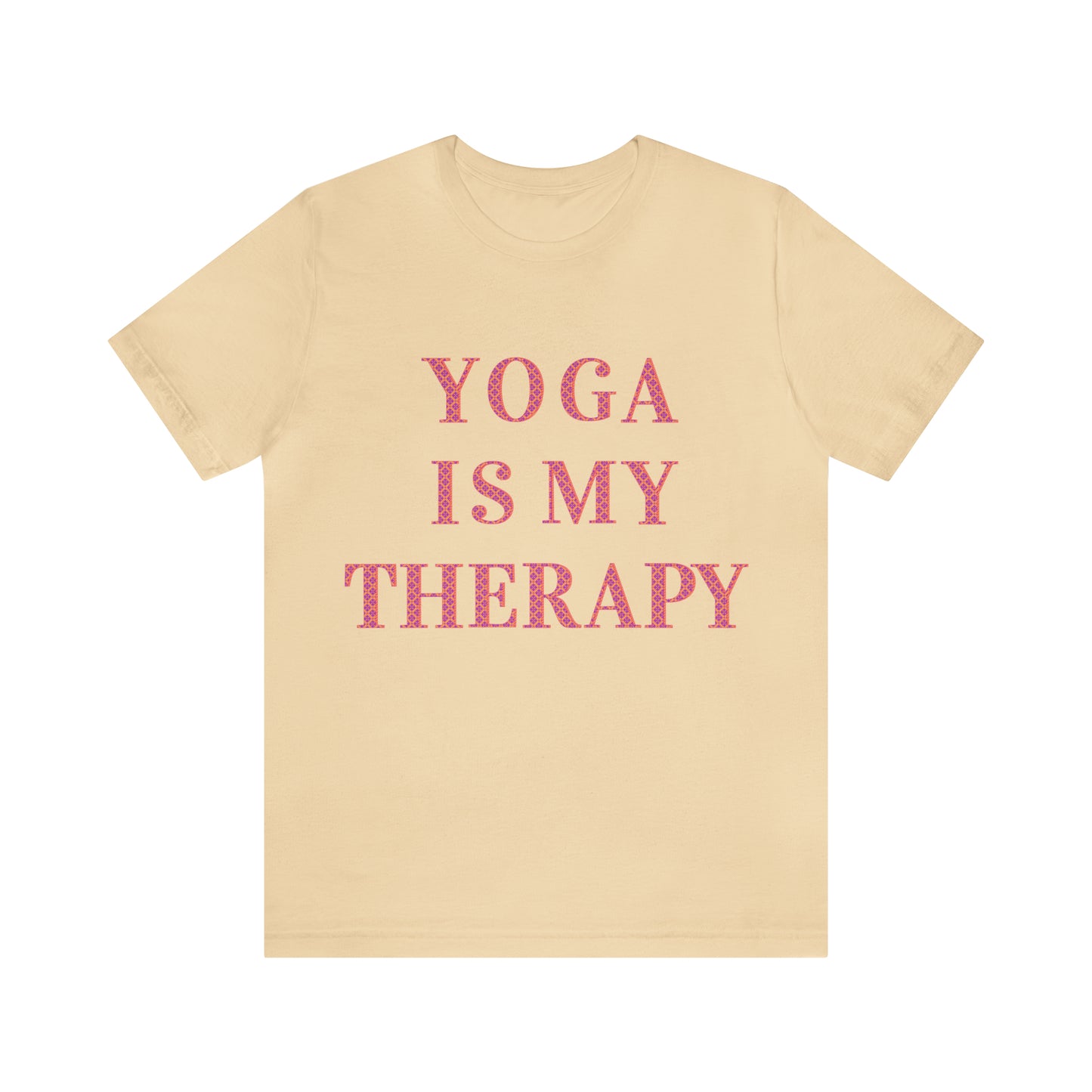 Yoga Is My Therapy- Adult, Regular Fit, Soft Cotton, Full Size Image, T-shirt