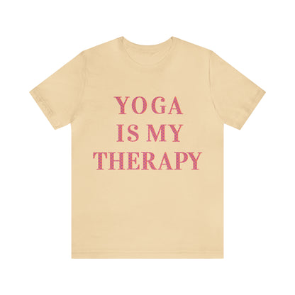 Yoga Is My Therapy- Adult, Regular Fit, Soft Cotton, Full Size Image, T-shirt