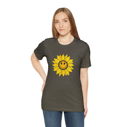 Positive, Sunflower, Nature, Gardens, Flowers, Garden- Adult, Regular Fit, Soft Cotton, T-shirt