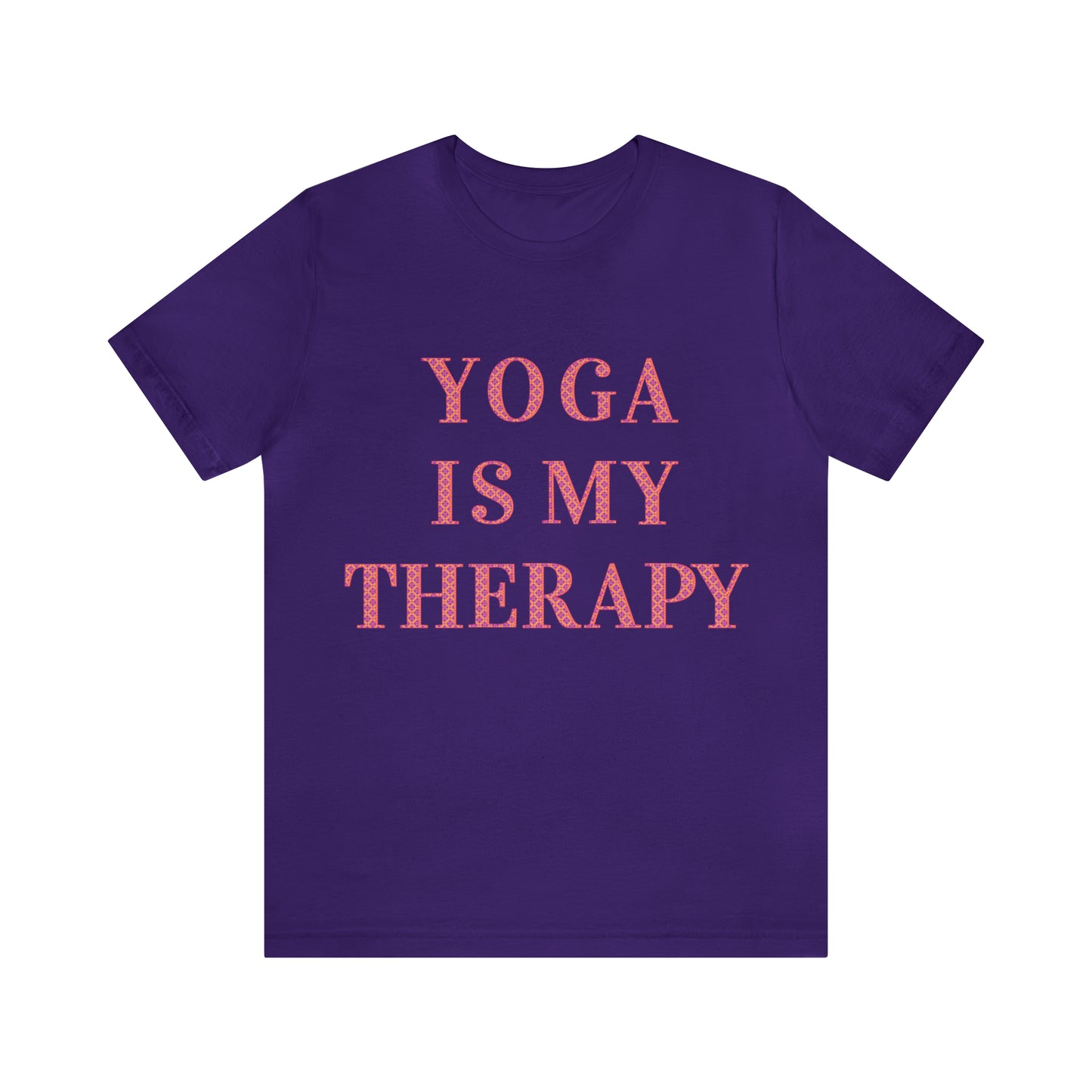 Yoga Is My Therapy- Adult, Regular Fit, Soft Cotton, Full Size Image, T-shirt