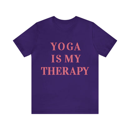 Yoga Is My Therapy- Adult, Regular Fit, Soft Cotton, Full Size Image, T-shirt