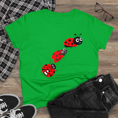 Ladybug Flower, Plants, Garden- Adult, Semi-fitted, T-shirt