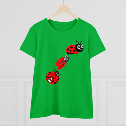 Ladybug Flower, Plants, Garden- Adult, Semi-fitted, T-shirt