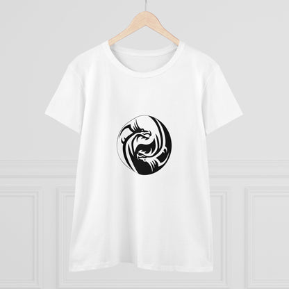 Symbol, Ying Yang, Dragon- Adult, Semi-fitted, Smaller Size Image, T-shirt