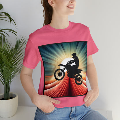 Motorcycle, Motocross, Biker- Adult, Regular Fit, Soft Cotton, Full Size Image, T-shirt